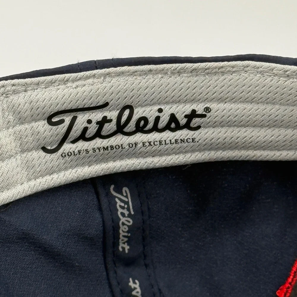 Titleist Hat Mens OSFA Navy Blue Solid Polyester Spandex Pro V1 FJ Logo